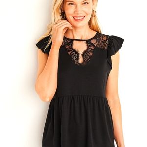 Maurice's Black Lace Peplum Top